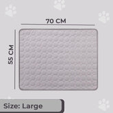 Kuber Industries Rectangular Dog & Cat Bed|Premium Cool Ice Silk with Polyester With Bottom Mesh|Multi-Utility Self-Cooling Pad For Dog & Cat|Light-weight & Durable Dog Bed|ZQCJ001G-L|Grey (Pack Of 4)